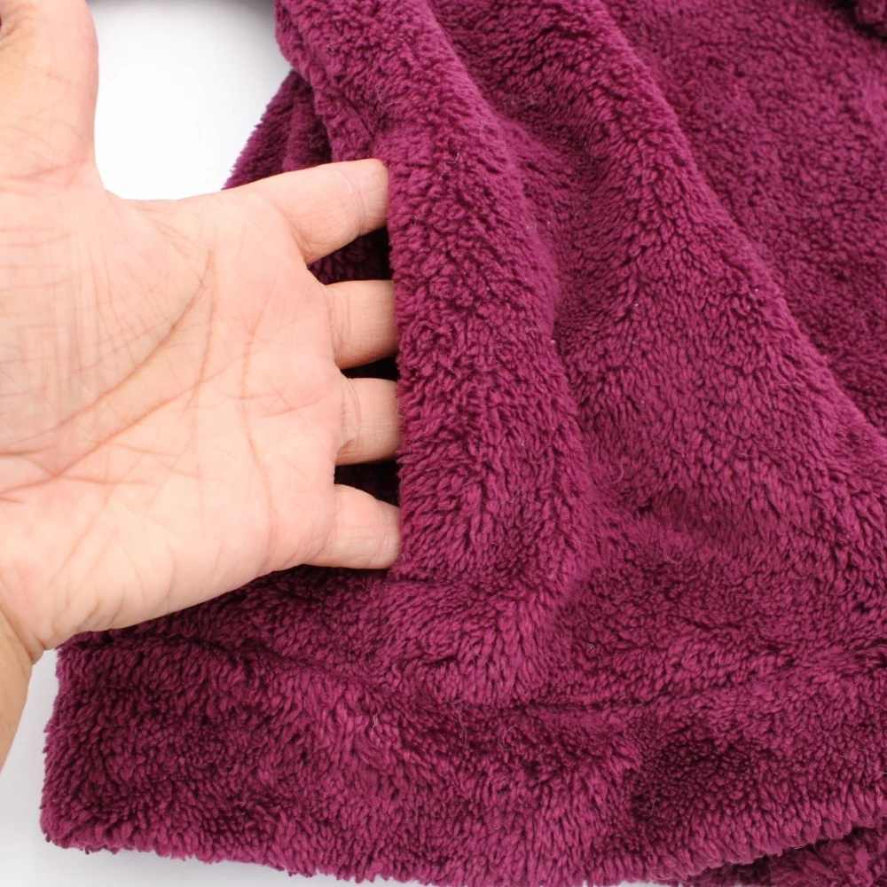 All in Motion Girls XL (14/16) Burgundy Fuzzy Pullover with Pockets & Thumb Hole